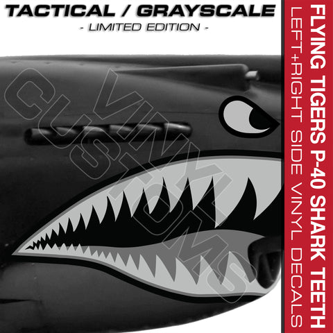 Flying Tigers Shark Mouth Vinyl Decal Stickers Tactical (Version 3)